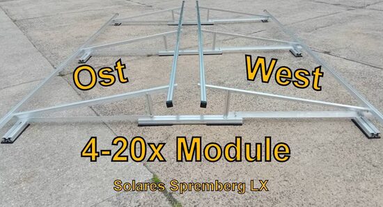 Aufständerung LX Ost/West vertikal hochkant